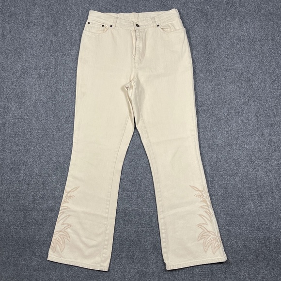 Vintage Lauren Jeans Co. Bootcut Jeans Bedford Ivory 100% Cotton Size 6 (28) - Picture 1 of 12